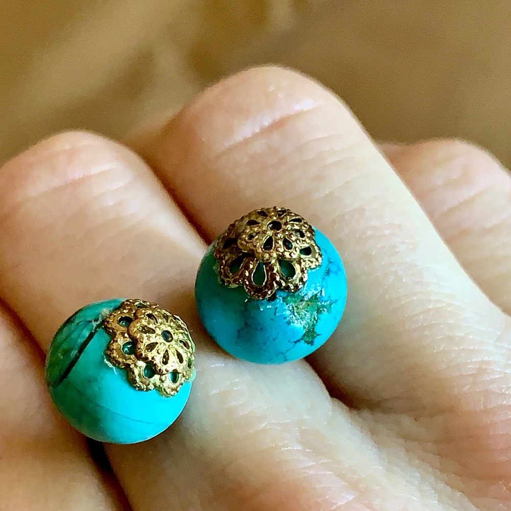 Floating Turquoise Stone Ring Round Shape  NWT - Picture 5 of 8